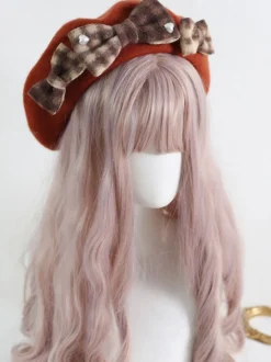 Mignonne Lolita Chapeau Accessoire Plaid Polyester Lolita