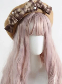 Mignonne Lolita Chapeau Accessoire Plaid Polyester Lolita