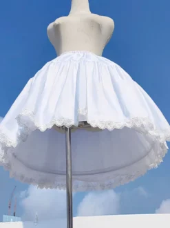 Mignonne Lolita Jupons Polyester Gothique Dentelle Blanche Lolita Jupe