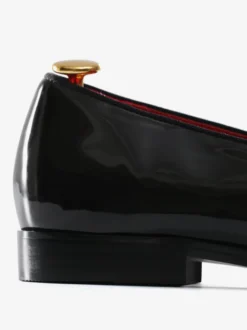 Mocassins belges en cuir verni pour homme à enfiler avec nœud bout rond pour smoking bal fête mariage