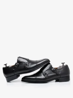 Mocassins à boucle en cuir pour homme chaussures de mariage formelles à brides