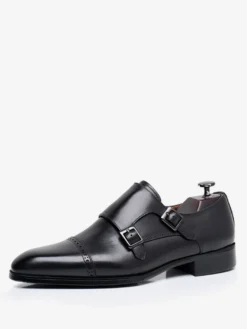 Mocassins à boucle en cuir pour homme chaussures de mariage formelles à brides