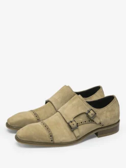 Mocassins à boucle en cuir suédé pour homme