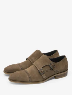Mocassins à boucle en cuir suédé pour homme