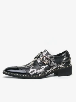 Mocassins à boucle pour hommes chaussures habillées Oxford de luxe pour soirée bal de promo chaussures formelles à enfiler