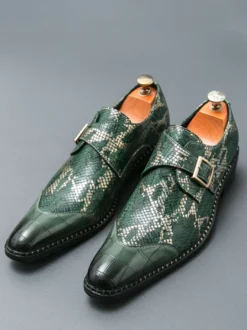 Mocassins à boucle pour hommes chaussures habillées Oxford de luxe pour soirée bal de promo chaussures formelles à enfiler