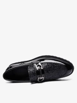 Mocassins à bout pointu brillants pour hommes chaussures habillées à enfiler