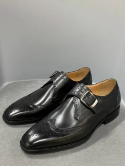 Mocassins à bout rond en cuir de vache pour hommes