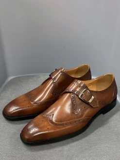 Mocassins à bout rond en cuir de vache pour hommes
