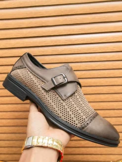 Mocassins à bout rond en cuir synthétique pour homme