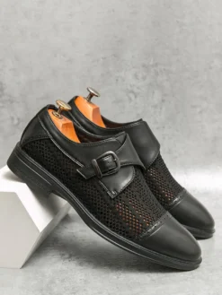 Mocassins à bout rond en cuir synthétique pour homme