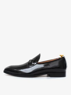 Mocassins Chaussures de Mariage Soirée hommes à bout rond et tige en PU verni