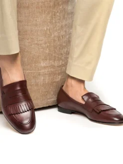 Mocassins Chaussures de Mariage Soirée Homme avec Bout Rond Unicolore
