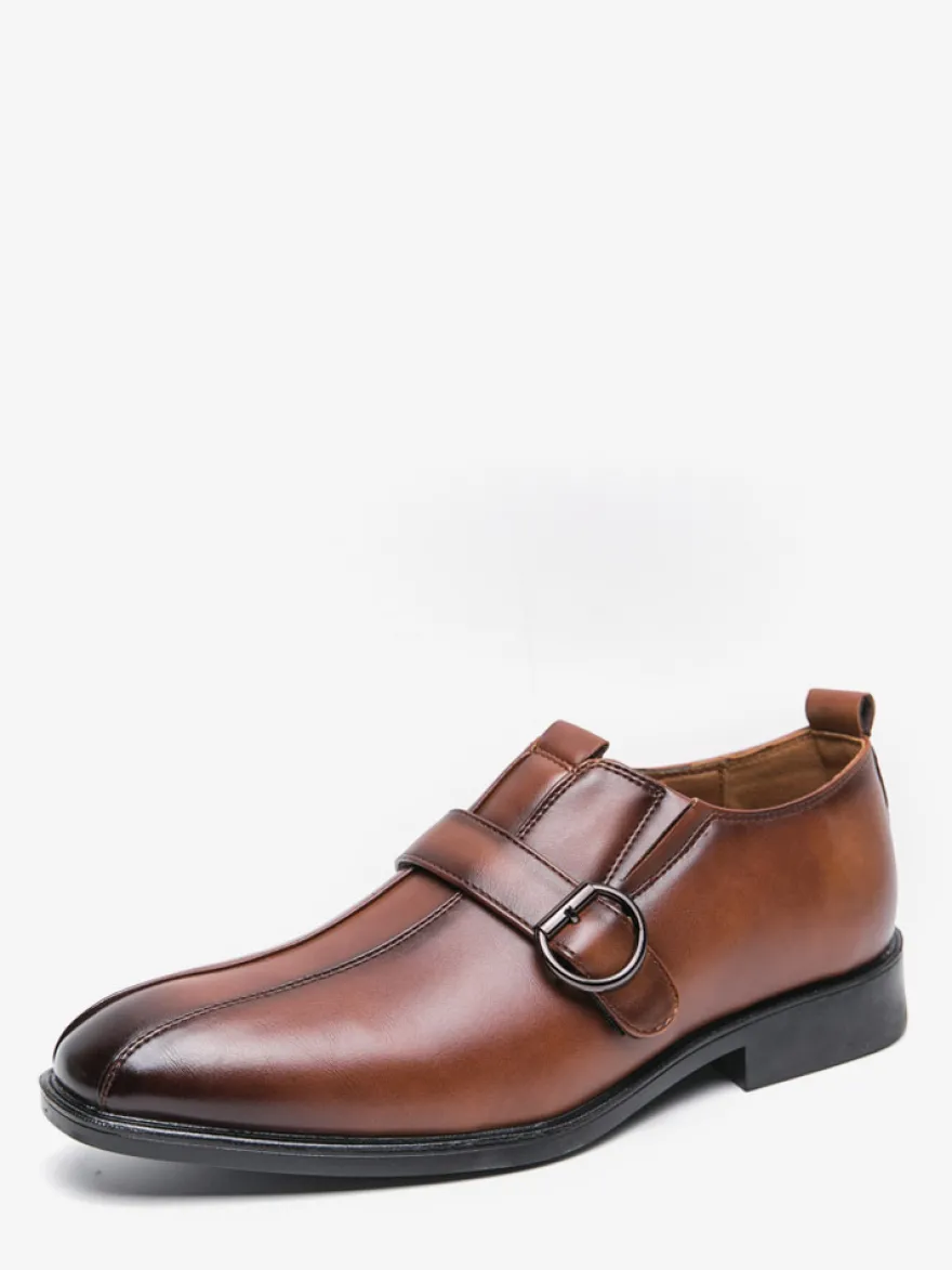 Mocassins décontractés pour hommes bout rond boucle à enfiler