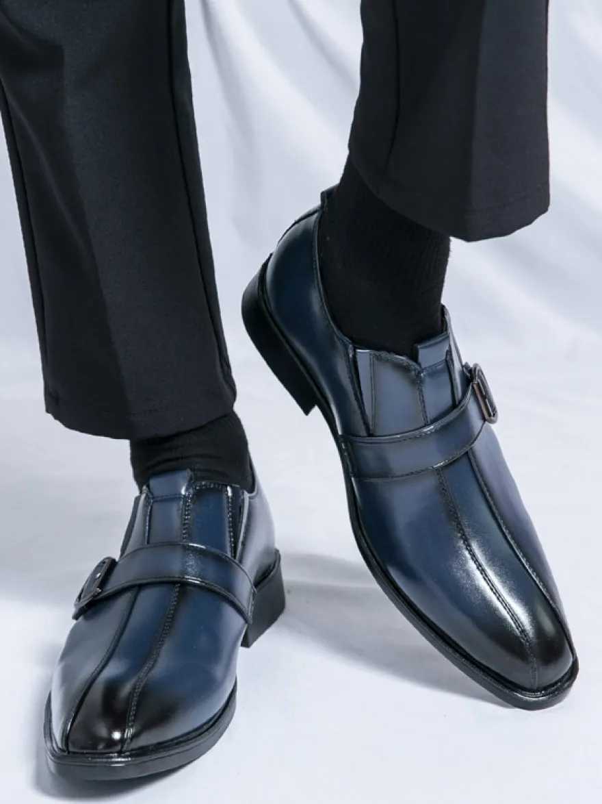 Mocassins décontractés pour hommes bout rond boucle à enfiler