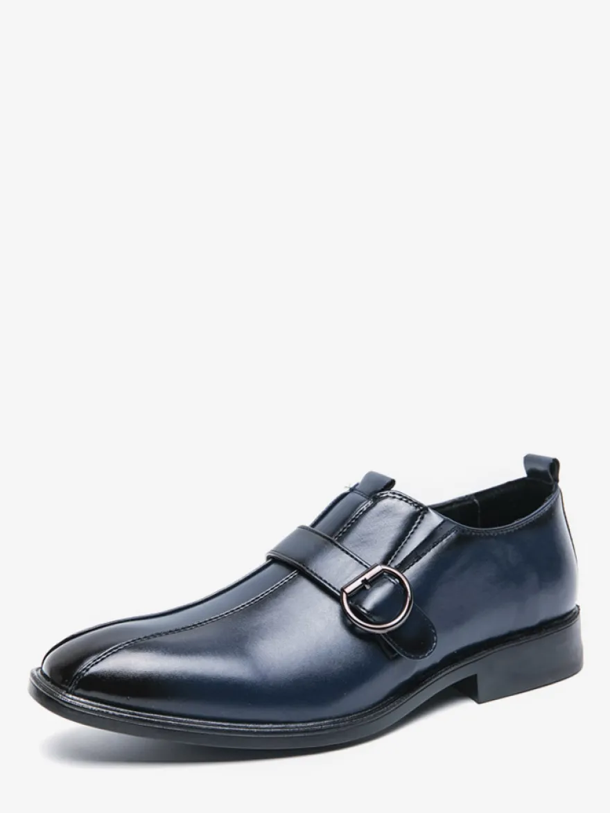 Mocassins décontractés pour hommes bout rond boucle à enfiler