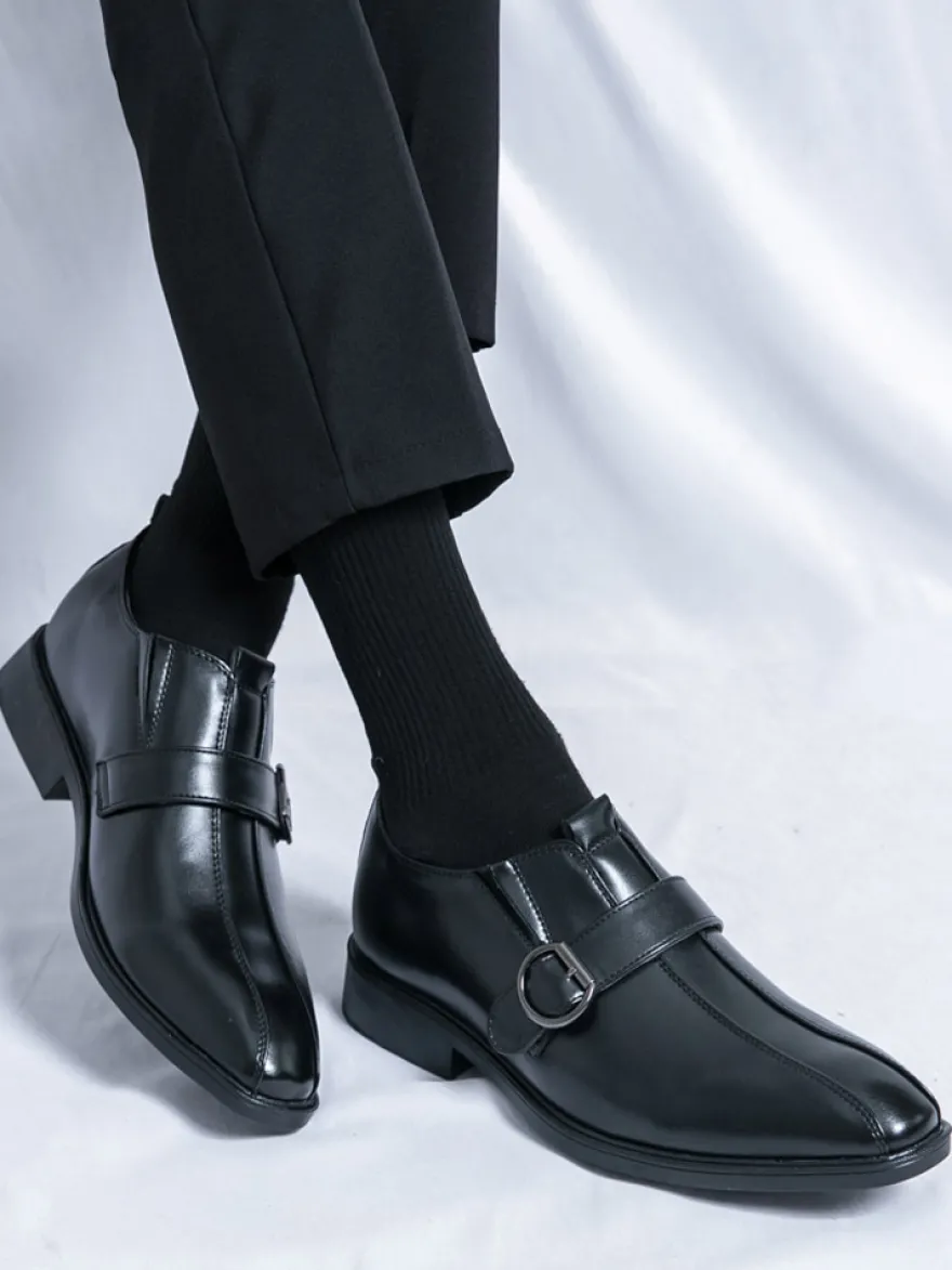 Mocassins décontractés pour hommes bout rond boucle à enfiler
