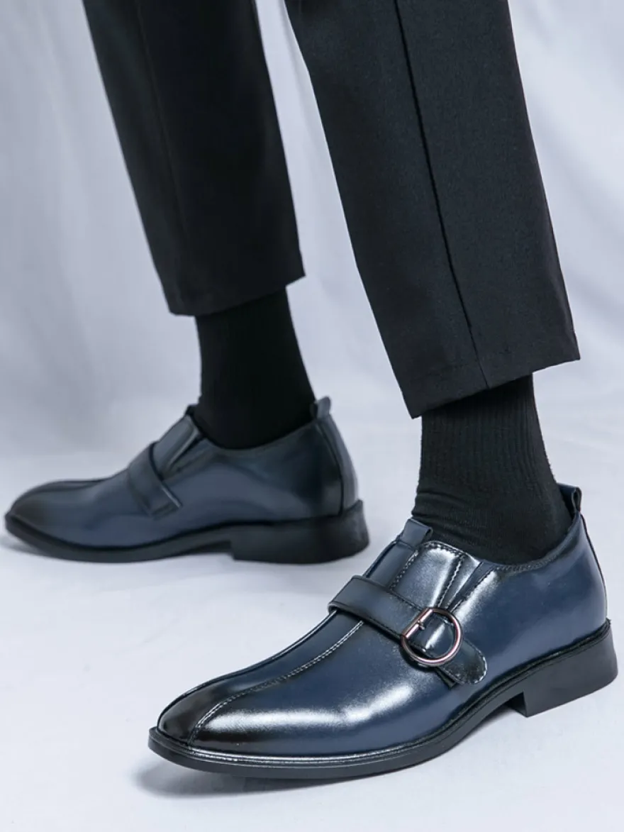 Mocassins décontractés pour hommes bout rond boucle à enfiler