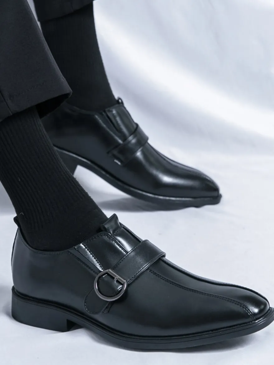 Mocassins décontractés pour hommes bout rond boucle à enfiler