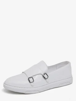 Mocassins à double bride pour hommes chaussures décontractées et confortables en cuir verni chaussures de marche plates et confortables mocassins Penny baskets chaussures habillées