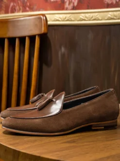 Mocassins en cuir PU pour hommes chaussures de mariage à pompon