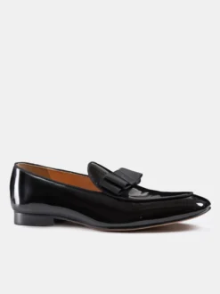 Mocassins à enfiler en cuir PU verni pour hommes
