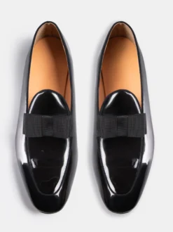 Mocassins à enfiler en cuir PU verni pour hommes