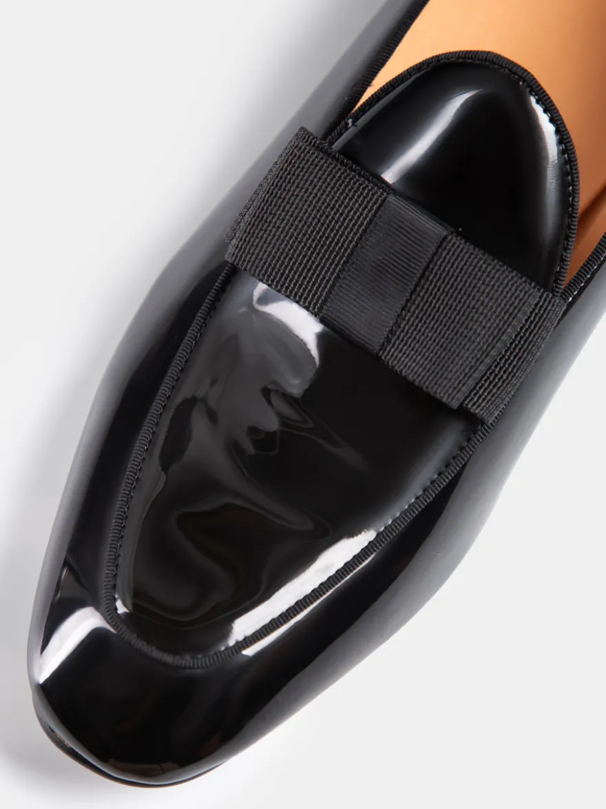 Mocassins à enfiler en cuir PU verni pour hommes