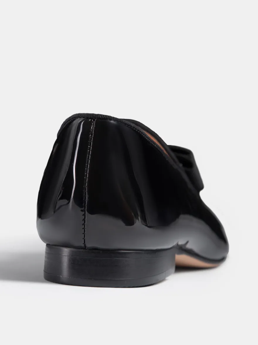Mocassins à enfiler en cuir PU verni pour hommes