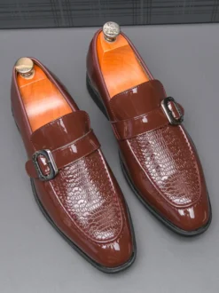 Mocassins à enfiler pour hommes chaussures décontractées noires pour mariage travail formel bout pointu pour smoking