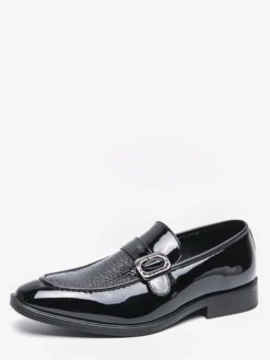 Mocassins à enfiler pour hommes chaussures décontractées noires pour mariage travail formel bout pointu pour smoking