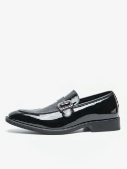 Mocassins à enfiler pour hommes chaussures décontractées noires pour mariage travail formel bout pointu pour smoking