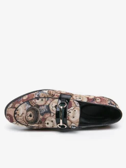 Mocassins à enfiler pour homme à talons bas bout rond imprimé animal