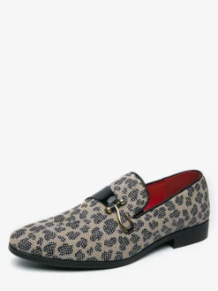 Mocassins à enfiler pour hommes chaussures tendance respirantes blanches à perles pour tenues de soirée et de loisirs