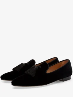 Mocassins Homme en Cuir Synthétique Verni avec Franges Unicolore