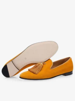 Mocassins Homme en Cuir Synthétique Verni avec Franges Unicolore