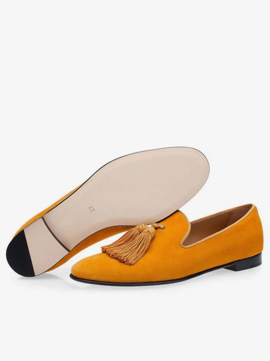 Mocassins Homme en Cuir Synthétique Verni avec Franges Unicolore