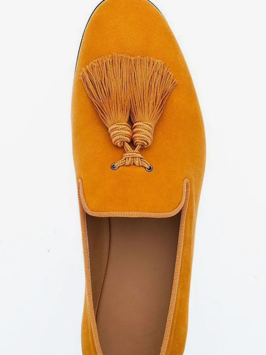 Mocassins Homme en Cuir Synthétique Verni avec Franges Unicolore