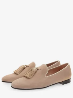 Mocassins Homme en Cuir Synthétique Verni avec Franges Unicolore