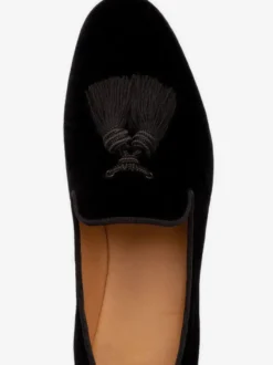 Mocassins Homme en Cuir Synthétique Verni avec Franges Unicolore