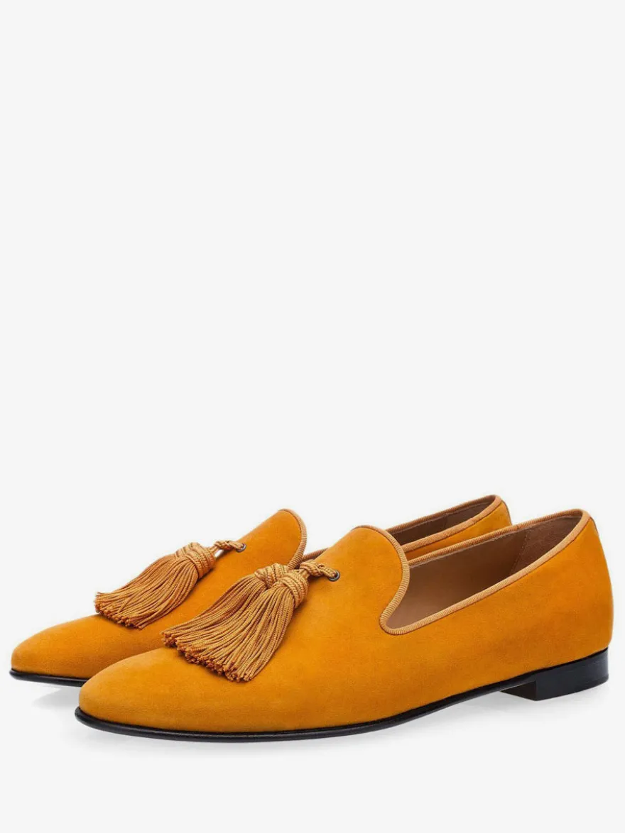 Mocassins Homme en Cuir Synthétique Verni avec Franges Unicolore