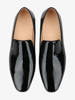 Mocassins Hommes À Enfiler Bout Rond Chaussures De Bal Vernies Mariage