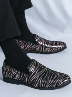 Mocassins imprimés à bout rond pour hommes chaussures décontractées