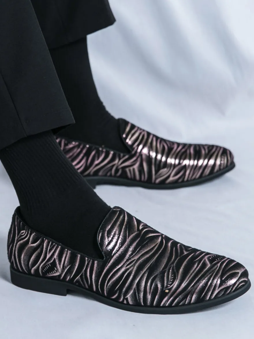 Mocassins imprimés à bout rond pour hommes chaussures décontractées