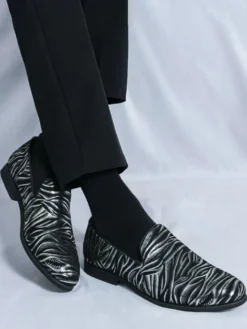 Mocassins imprimés à bout rond pour hommes chaussures décontractées