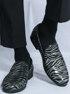 Mocassins imprimés à bout rond pour hommes chaussures décontractées