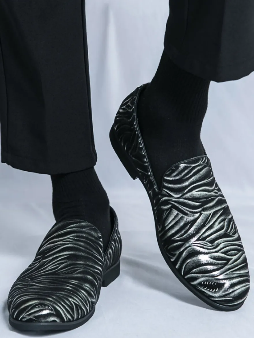 Mocassins imprimés à bout rond pour hommes chaussures décontractées