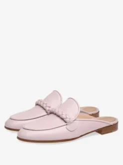 Mocassins mules roses pour femmes mules plates conçues à bout rond