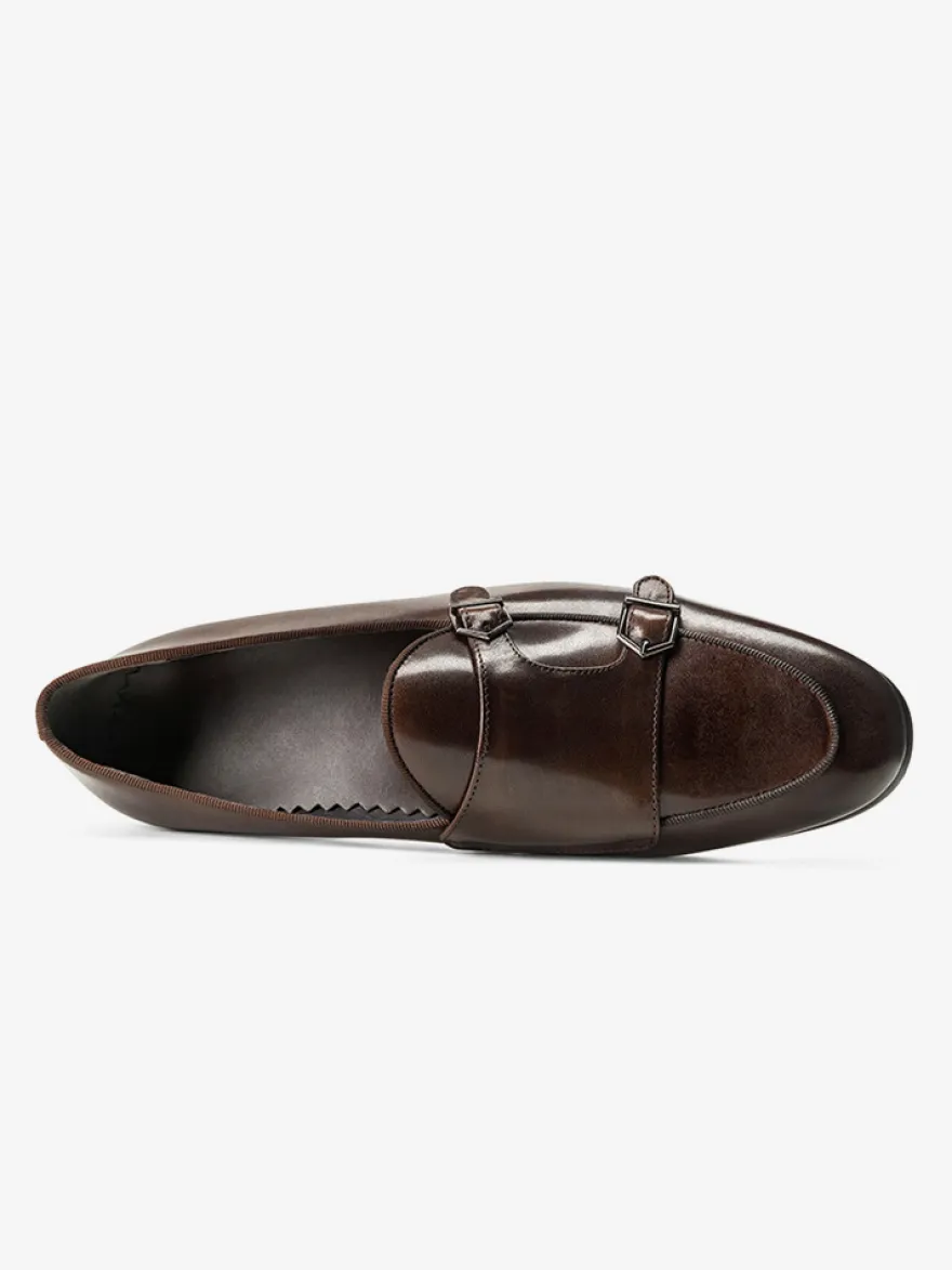 Mocassins noirs à bout rond en cuir véritable pour homme