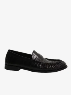 Mocassins noirs à bout rond et motif pierre chaussures habillées à enfiler